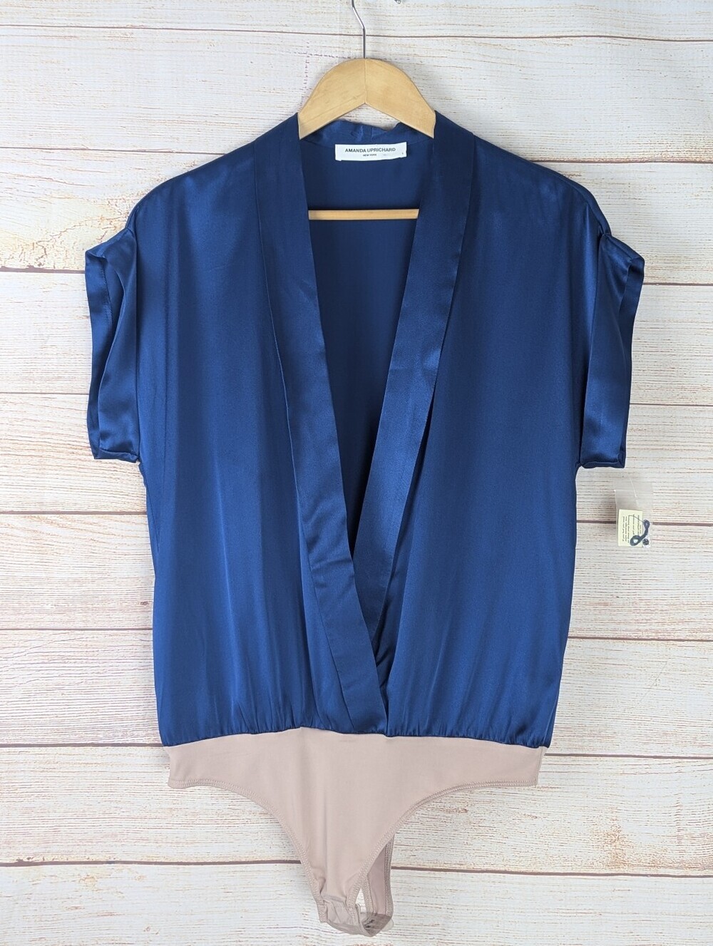 Amanda Uprichard Royal Blue Silk Bodysuit Blouse